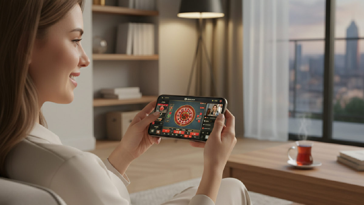 Mobil cihaz üzerinden erişilen CasinoMaxi rulet oyun arayüzü